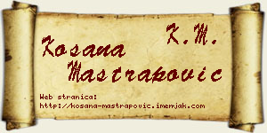 Kosana Maštrapović vizit kartica